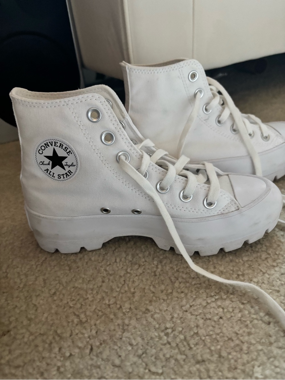 Converse White High Top Lug Sole Sneakers
